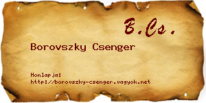Borovszky Csenger névjegykártya